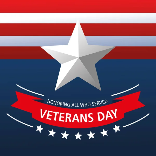 Happy veterans day, american celebration patriotism — Stock Vector