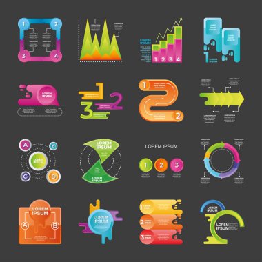 infografik iş akışı şemaları, zaman çizgisi bilgi grafikleri, adımlar ve arka plan simgeleri