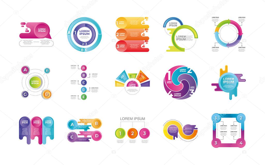 infographic business presentation annual report diagrams templates set icons