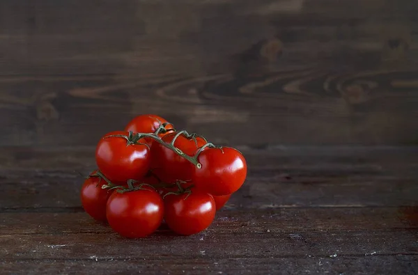 Körsbärstomater Trä Bakgrund — Stockfoto