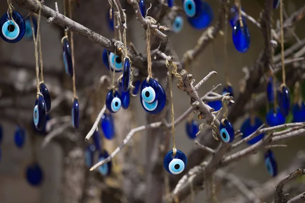 Greek eye. Traditional glass work, turkish nazar symbol. Nazar boncuu. Blue eye evil