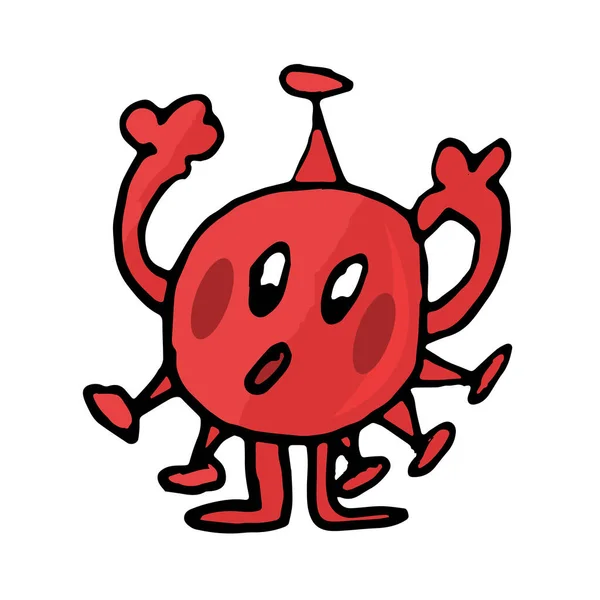 Koronavirüsün vektör çizimi. Virüsün ana hatları izole bir arka planda..