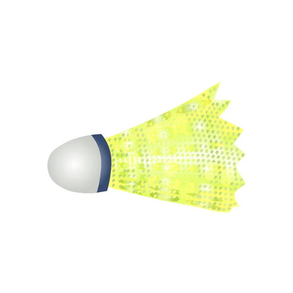 Gelber Federball auf weißem Hintergrund — Stockvektor