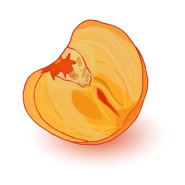 Beyaz arka planda turuncu sarı gölgeli kesik hurma çizimi