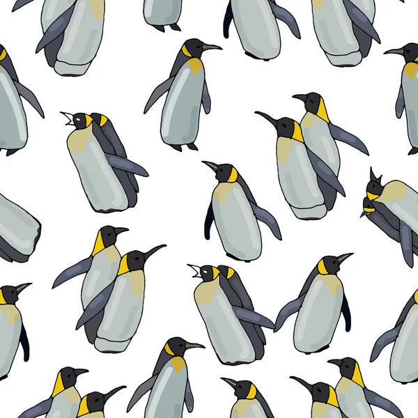 Modèle de pingouins sur un fond blanc — Image vectorielle
