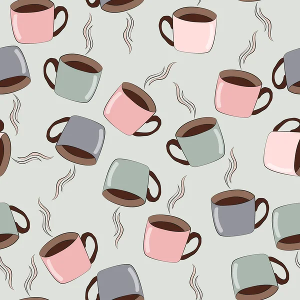  Mavi bir arkaplanda sonsuz renkli fincan deseni