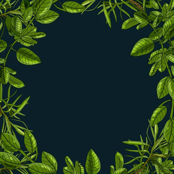 ev bitkilerinin yaprakları desen ve siyah arkaplan