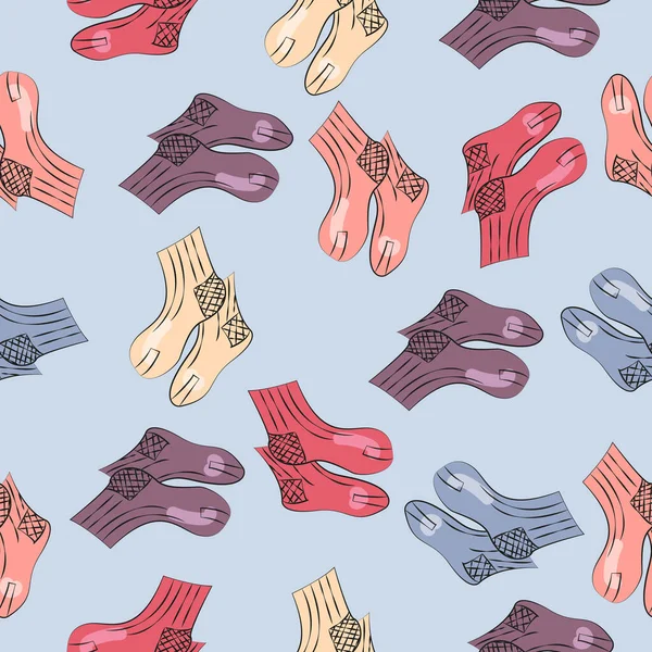 Gri arka planda kusursuz bir komik çorap deseni. Noel çorapları.