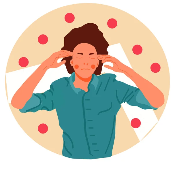 Gözleri kapalı adam koronovirüs haberlerinden sıkılmış.