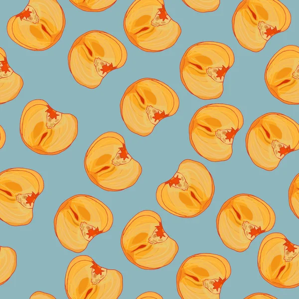Modèle sans fin de moitiés de kaki, couleur orange et gris — Image vectorielle