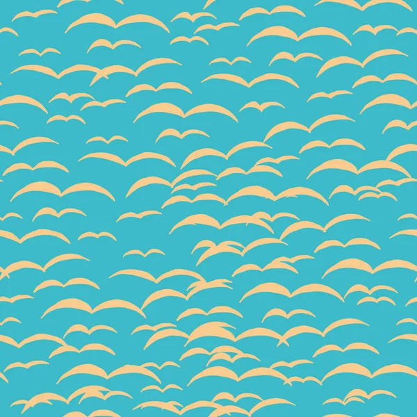 Mavi bir zemin üzerinde sonsuz martı deseni