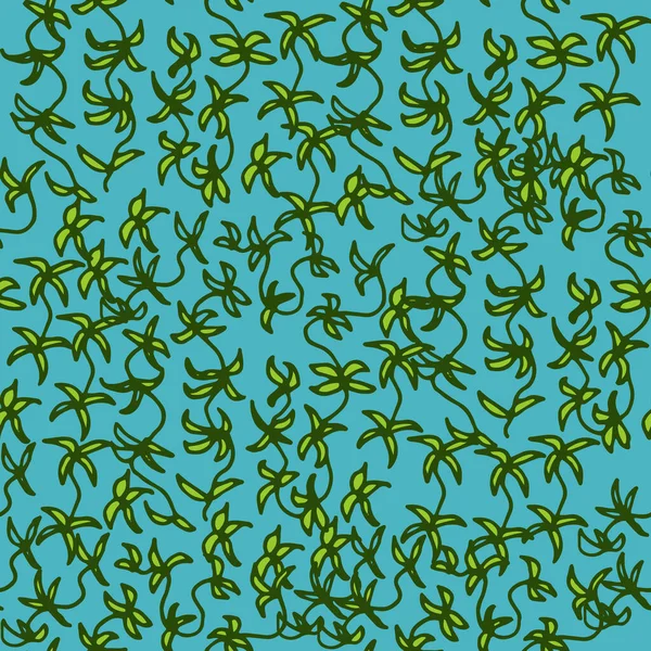 Mavi arka planda sonsuz deniz yosunu deseni.