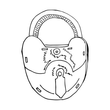 Kilitli güvenlik konsepti. mavi arkaplanda