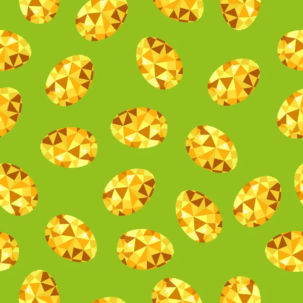 Ατελείωτο μοτίβο πασχαλινών αυγών σε πράσινο φόντο — Διανυσματικό Αρχείο