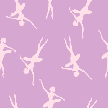 Mor arka planda sonsuz dans eden balerinler.
