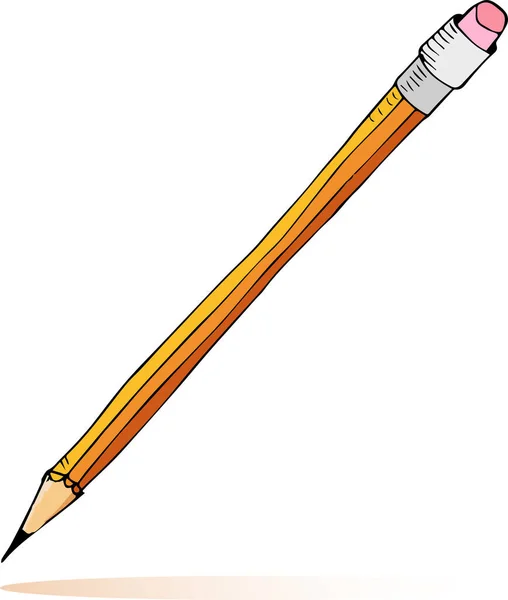 A fekete ceruza vázlata egyszerű írószer. iskolai kellékek — Stock Vector
