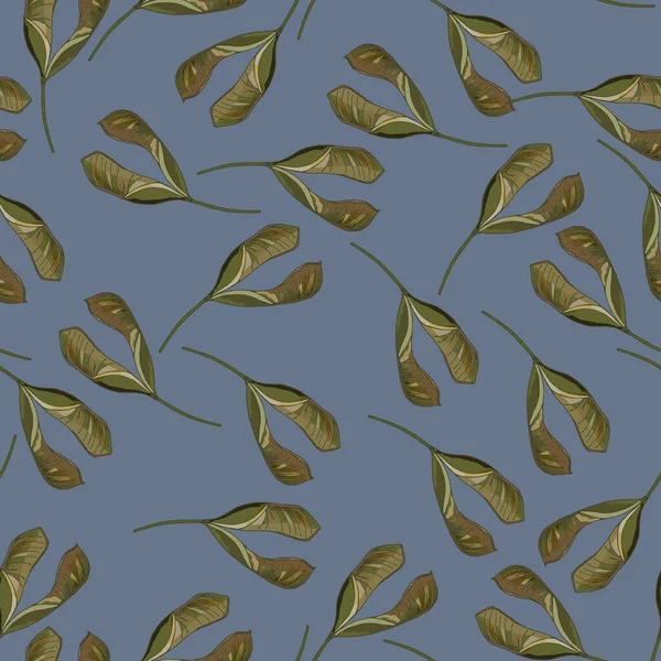 Бесконечный рисунок семян клена, на сером фоне — стоковый вектор