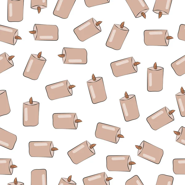 Beyaz bir arkaplanda şamdanın rahat deseni