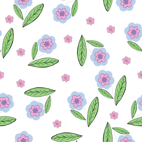 Beyaz arka planda bitmeyen çiçek ve yapraklar. Yumuşak, bahar çiçekli arka plan.