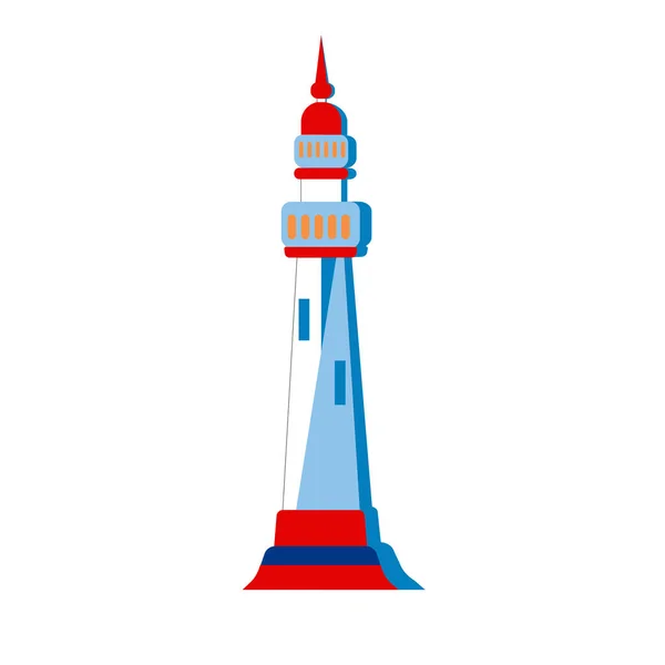 Der Leuchtturm auf weißem Hintergrund. blau-rote Farbe — Stockvektor