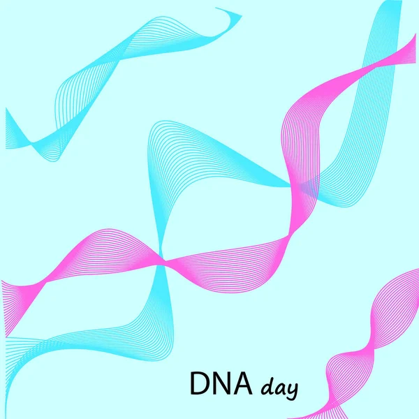 DNA Day typography poster. Science concept vector illustration. Spiiral. Easy to edit template for banner, flyer, brochure, greeting card, etc. — Stock Vector