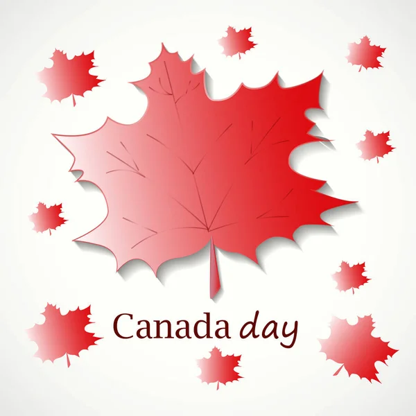  Akçaağaç yaprağıyla beyaz zemin üzerinde Mutlu Kanada Günü kartı