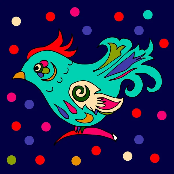 Resim ayır, dekoratif horoz halk etnik tarzı, desen, çizim, el çizimi