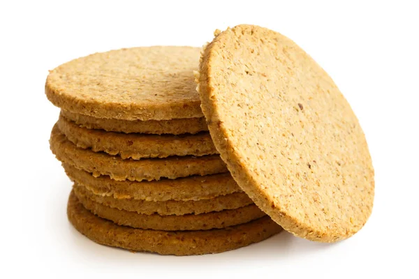 Pile of Scottish oatcakes isolated on white. — Stock Photo, Image