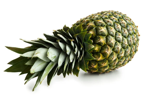 Hele ananas geïsoleerd liggend op wit. — Stockfoto