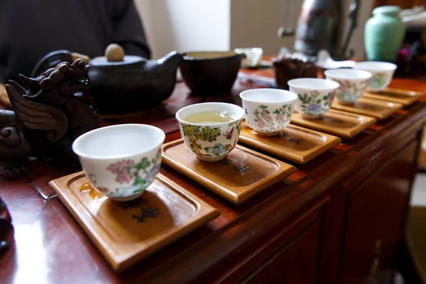 Traditional chinese tea ceremony set up. — Stock Photo, Image