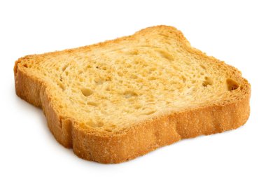 Beyazlar üzerinde izole edilmiş sade melba tost.