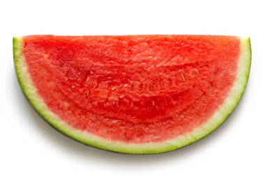 Yukarıdan izole edilmiş çekirdeksiz karpuz dilimi.