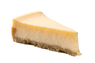 Bir dilim sade fırınlanmış peynirli kek..