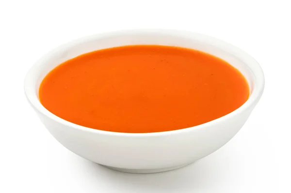 Peri peri Chili Sauce in einer weißen Keramikschüssel isoliert auf weiß — Stockfoto