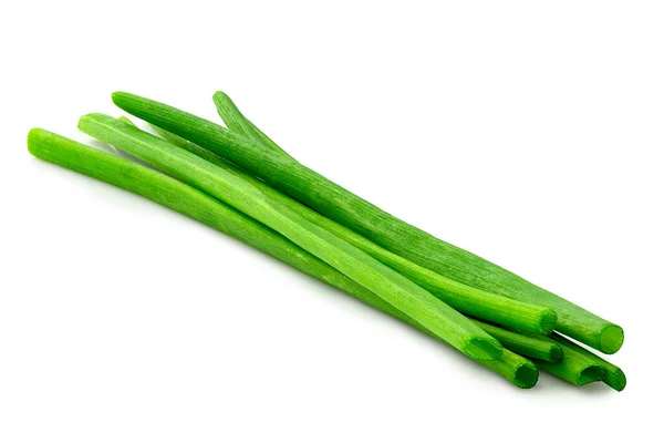 A pile of whole fresh chives isolated on white. — Stock Photo, Image