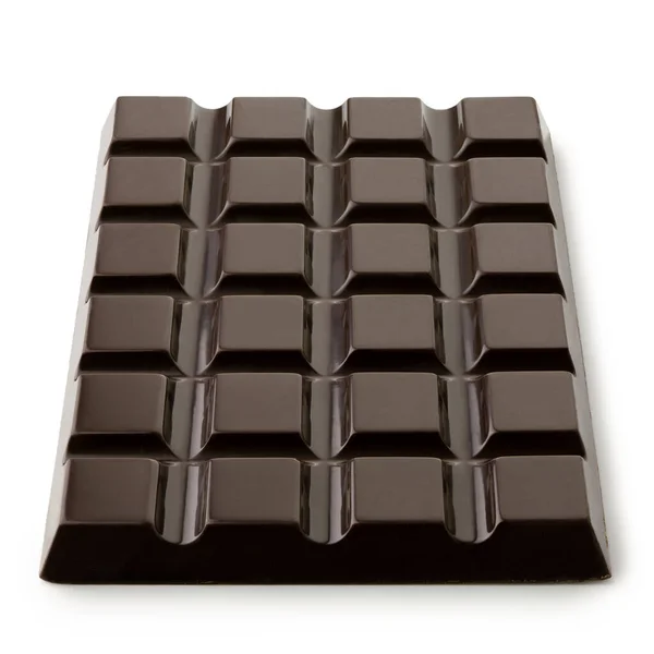 Hele plak pure chocolade geïsoleerd op wit. Vooraanzicht. — Stockfoto