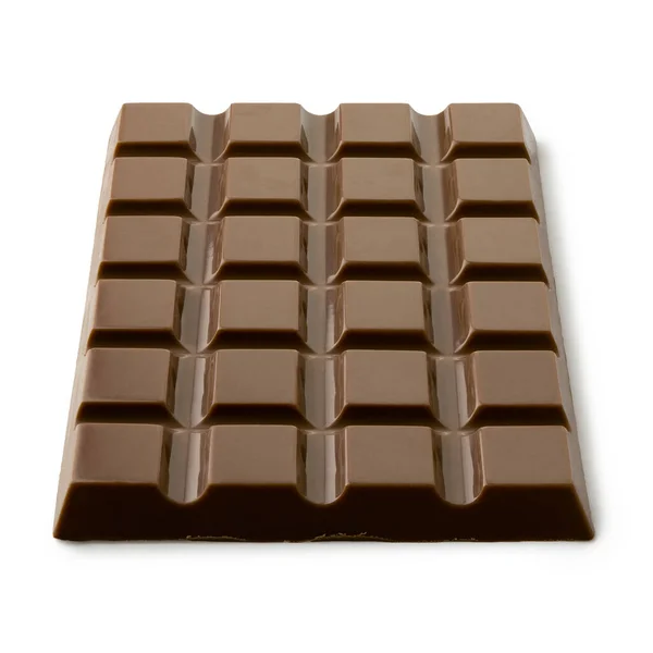 Hele plak melkchocolade geïsoleerd op wit. Vooraanzicht. — Stockfoto