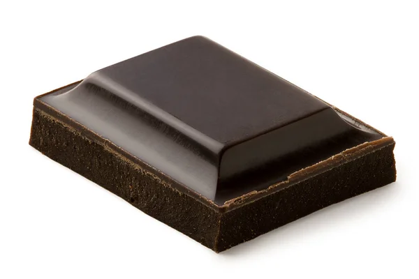 Enkel vierkant van pure chocolade geïsoleerd op wit. — Stockfoto