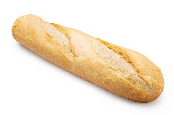 Traditional plain baguette isolated on white. — Stock Photo, Image