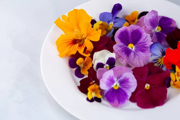 Edible Flowers Plate — Stock Photo, Image