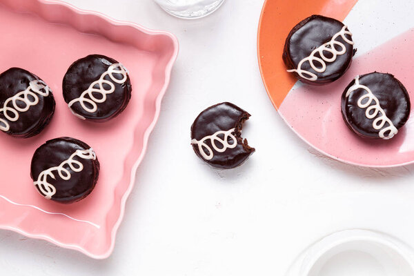 Chocolate cupcakes with swirl icing