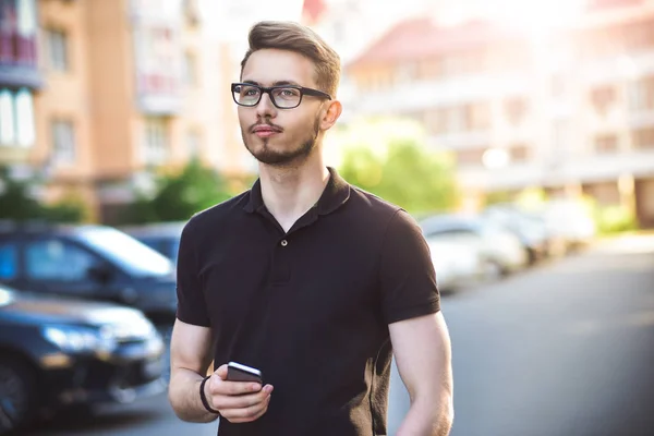 Retrato Hombre Caucásico Guapo Calle — Foto de Stock