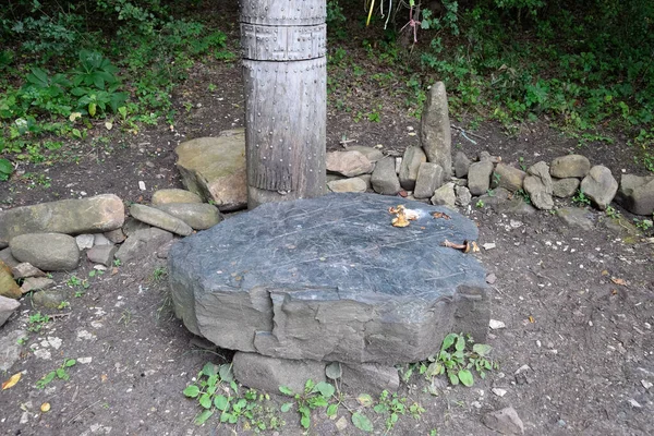 Temple Dagboga Une Idole Païenne Dans Forêt Montagne Shapsugi Dazbog — Photo