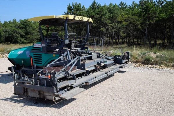 Taman Ryssland Juli 2019 Tekniker För Vägbygge Asfaltdispenser — Stockfoto