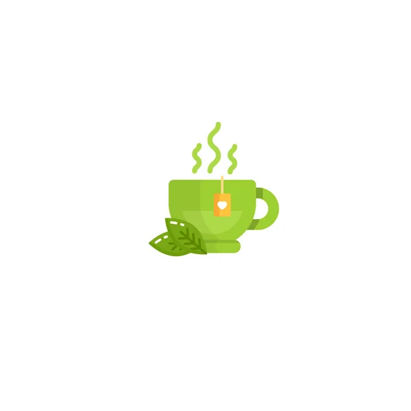 Kopje zwarte en groene thee — Stockvector