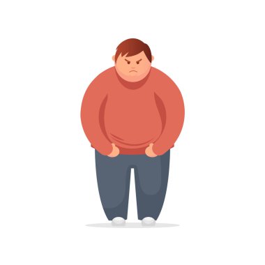 Kızgın koca adam. Vektör düz çizim