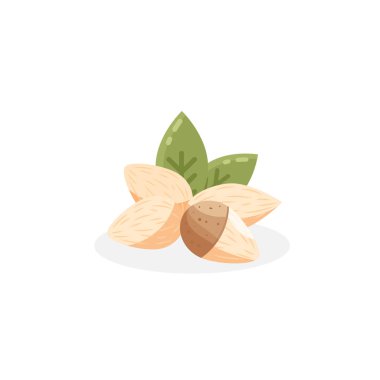 Badem simgesi. Badem düz illüstrasyon 