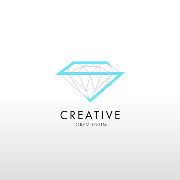Diseño plano de moda línea de cristal logo — Vector de stock