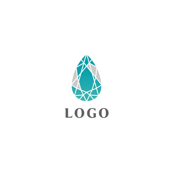Modny design płaski kryształ linia logo — Wektor stockowy