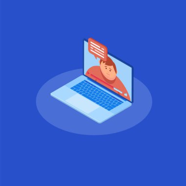 Toplantıda Video sohbet online bilgisayar üzerinde 